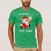 Gepersonaliseerd kerstkerstkerstshirt met 8 bits t-shirt (Voorkant)