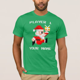 Gepersonaliseerd kerstkerstkerstshirt met 8 bits t-shirt