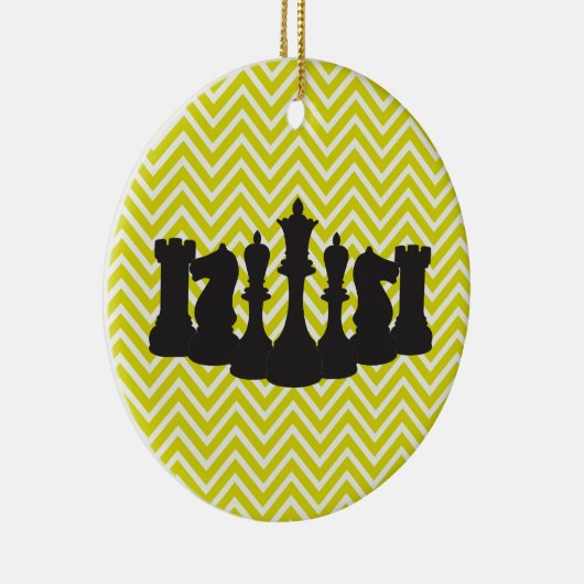 Gepersonaliseerd kerstkerstversiering in Chic Chev Keramisch Ornament (Rechts)