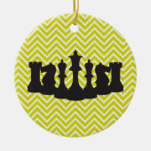 Gepersonaliseerd kerstkerstversiering in Chic Chev Keramisch Ornament (Voorkant)