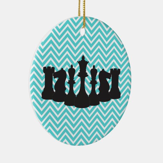 Gepersonaliseerd kerstkerstversiering in Chic Chev Keramisch Ornament (Rechts)