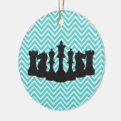 Gepersonaliseerd kerstkerstversiering in Chic Chev Keramisch Ornament (Links)