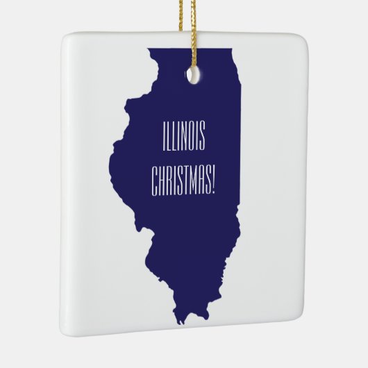 Gepersonaliseerd Kerstkerstversiering in Illinois Keramisch Ornament (Rechts)