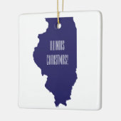 Gepersonaliseerd Kerstkerstversiering in Illinois Keramisch Ornament (Links)