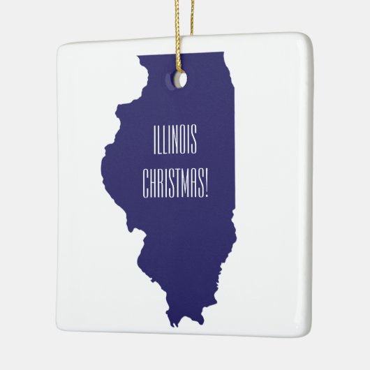 Gepersonaliseerd Kerstkerstversiering in Illinois Keramisch Ornament (Links)