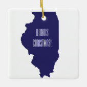 Gepersonaliseerd Kerstkerstversiering in Illinois Keramisch Ornament (Voorkant)