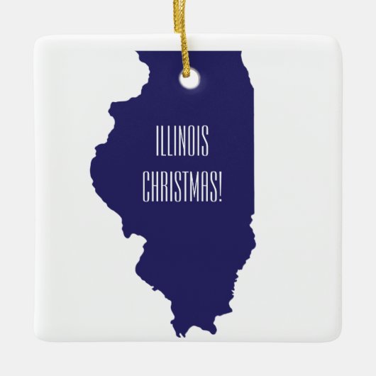 Gepersonaliseerd Kerstkerstversiering in Illinois Keramisch Ornament (Voorkant)