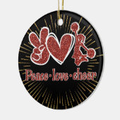 Gepersonaliseerd kerstkerstversiering keramisch ornament (Links)