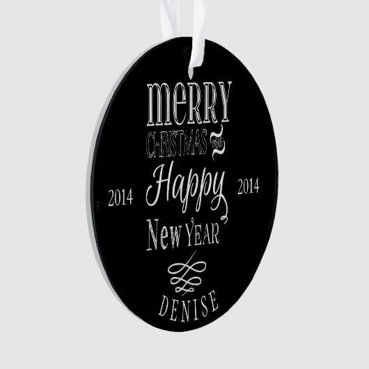 Gepersonaliseerd kerstkerstversiering ornament (voorkant)