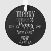 Gepersonaliseerd kerstkerstversiering ornament (achterkant)