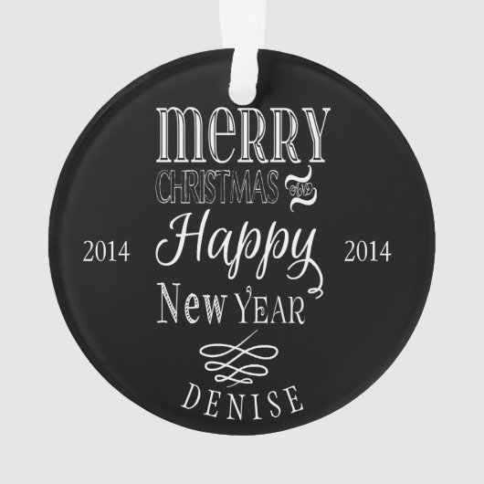 Gepersonaliseerd kerstkerstversiering ornament (achterkant)