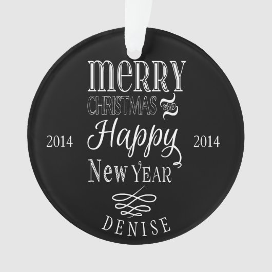 Gepersonaliseerd kerstkerstversiering ornament (voorkant)