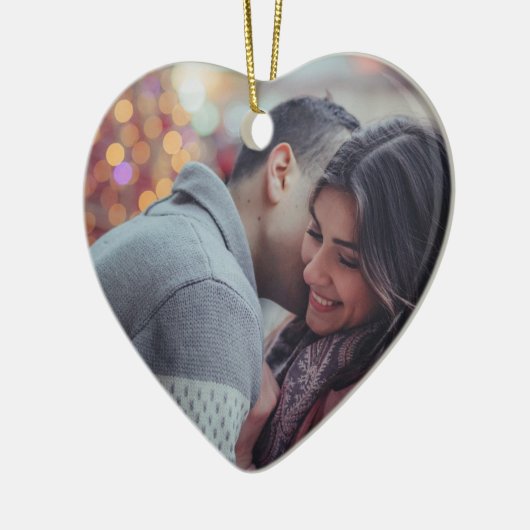 Gepersonaliseerd kerstkerstversieringsvoorstel keramisch ornament (Links)