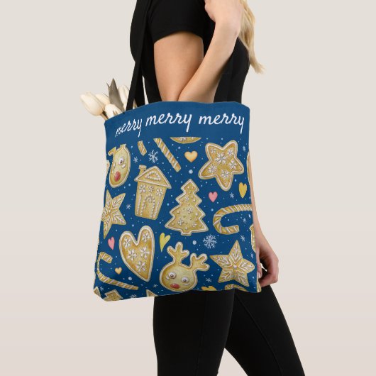 Gepersonaliseerd kerstkoekje tote bag (Dichtbij)