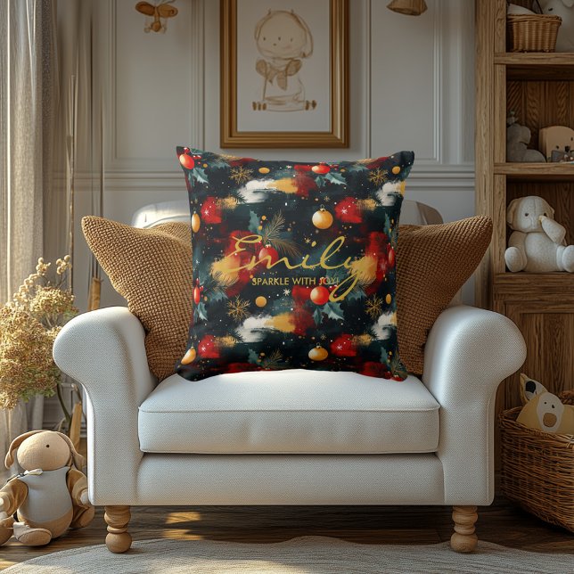 Gepersonaliseerd kerstkussen met naam en citaat kussen (Creator heeft geüpload)
