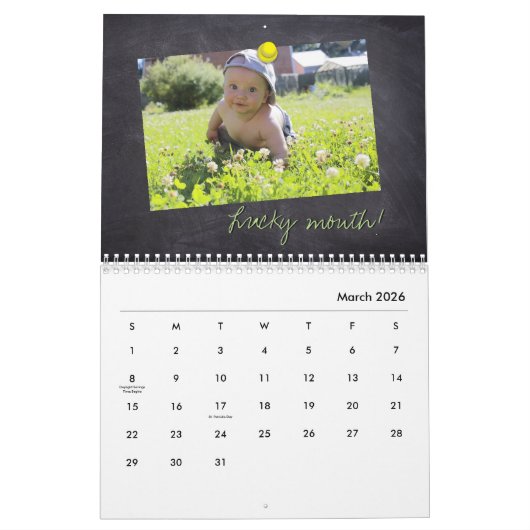 Gepersonaliseerd, Kerstmis, fotocollage Kalender (Mar 2026)