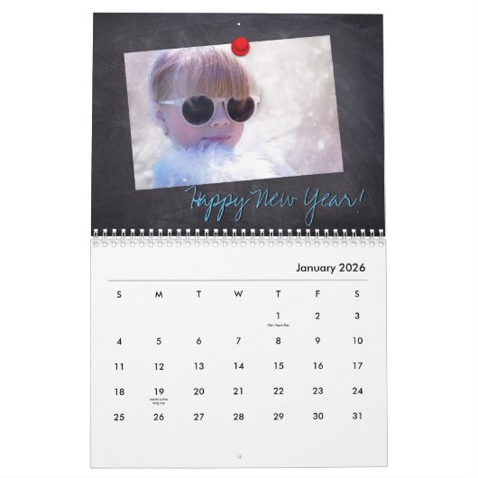 Gepersonaliseerd, Kerstmis, fotocollage Kalender (Jan 2026)