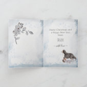 Gepersonaliseerd Kerstmis met Bernese Mountain Dog Feestdagen Kaart (Binnen)