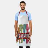 Gepersonaliseerd Kerstmis Monogram Schort (Gedragen)