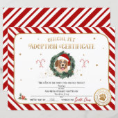 Gepersonaliseerd Kerstmis Puppy Adoption Certifica (Voorkant / Achterkant)