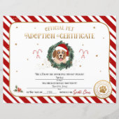 Gepersonaliseerd Kerstmis Puppy Adoption Certifica (Voorkant)
