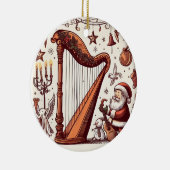 Gepersonaliseerd Kerstmis Santa Harp Ornament (Rechts)