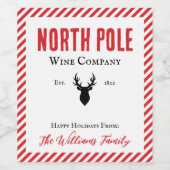 Gepersonaliseerd Kerstmis Santa Vakantie Wijn Labe Wijn Etiket (Enkel label)