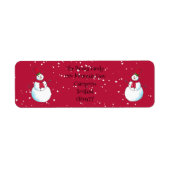Gepersonaliseerd Kerstmis Sneeuwman Retouradres Etiket (Voorkant)