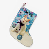 Gepersonaliseerd - Kerstmis van Audrey ( kat ) Kleine Kerstsok (Voorkant (Hangend))