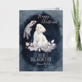 Gepersonaliseerd Kerstmis van Bedlington Terrier Feestdagen Kaart (Voorkant)