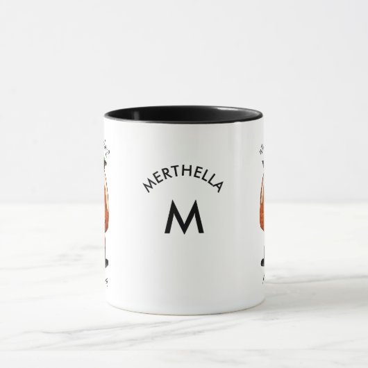 Gepersonaliseerd kerstmonogram voor Pudding Merry Mok (Midden)
