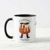 Gepersonaliseerd kerstmonogram voor Pudding Merry Mok (Links)