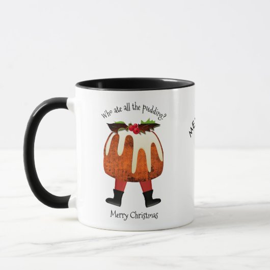 Gepersonaliseerd kerstmonogram voor Pudding Merry Mok (Links)