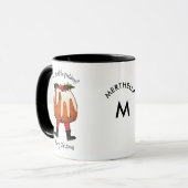 Gepersonaliseerd kerstmonogram voor Pudding Merry Mok (Voorkant links)