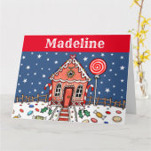 Gepersonaliseerd kerstontbijt kaart (Gele Bloem)