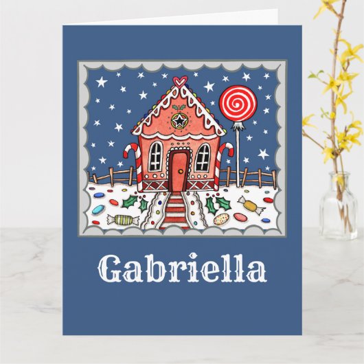 Gepersonaliseerd kerstontbijt kaart (Gele Bloem)