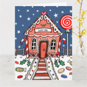 Gepersonaliseerd kerstontbijt kaart (Gele Bloem)