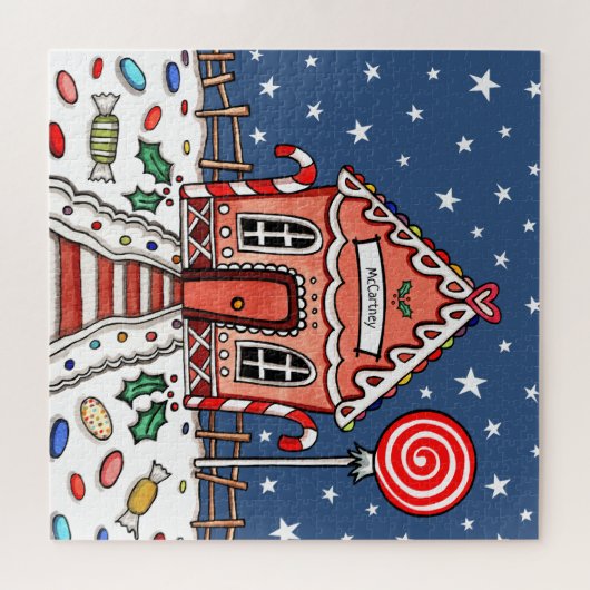 Gepersonaliseerd kerstontbijt legpuzzel (Horizontaal)