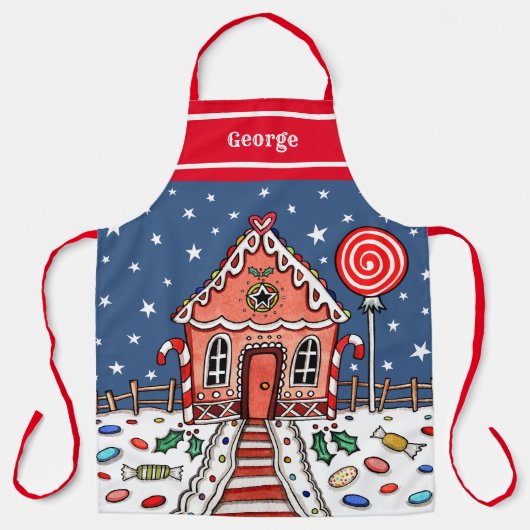 Gepersonaliseerd kerstontbijt schort (Voorkant)