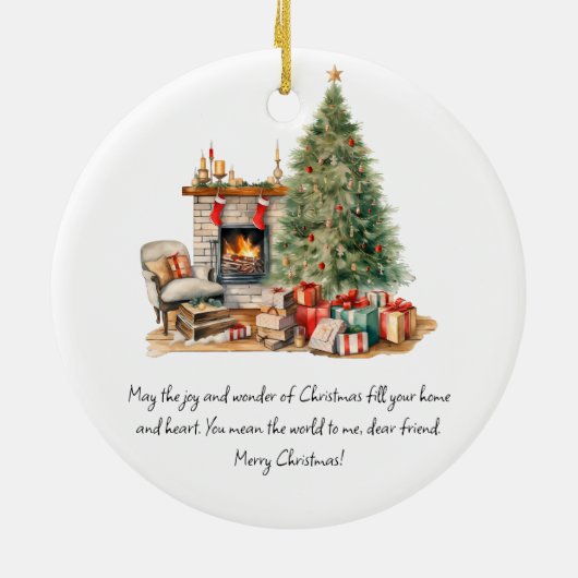 Gepersonaliseerd kerstornament voor mijn beste vri keramisch ornament (Achterkant)