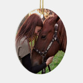 Gepersonaliseerd kerstpaard keramisch ornament (Rechts)