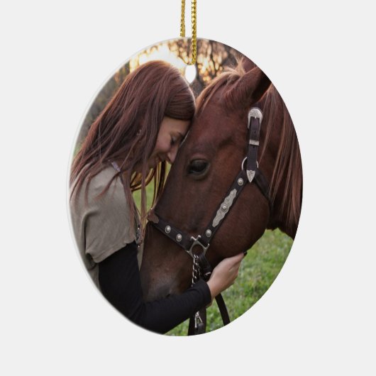 Gepersonaliseerd kerstpaard keramisch ornament (Rechts)