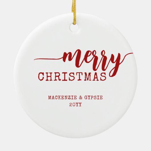 Gepersonaliseerd kerstpaard keramisch ornament (Achterkant)