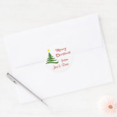 Gepersonaliseerd kerstpakket cadeau ronde sticker (Envelop)