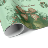 Gepersonaliseerd kerstpatroon cadeaupapier (Rol Hoek)