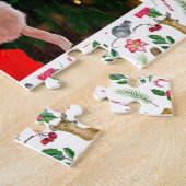 Gepersonaliseerd kerstpatroon foto-cadeau legpuzzel (Zijkant)