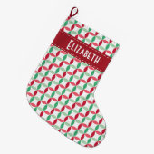 Gepersonaliseerd kerstpatroon grote kerstsok (Voorkant (Hangend))