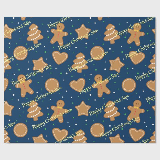 Gepersonaliseerd kerstpatroon inpakpapier (Vlak)