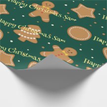 Gepersonaliseerd kerstpatroon inpakpapier