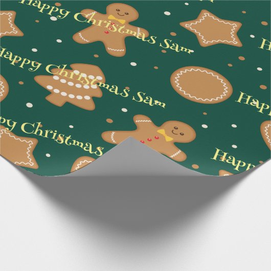 Gepersonaliseerd kerstpatroon inpakpapier (Hoek)